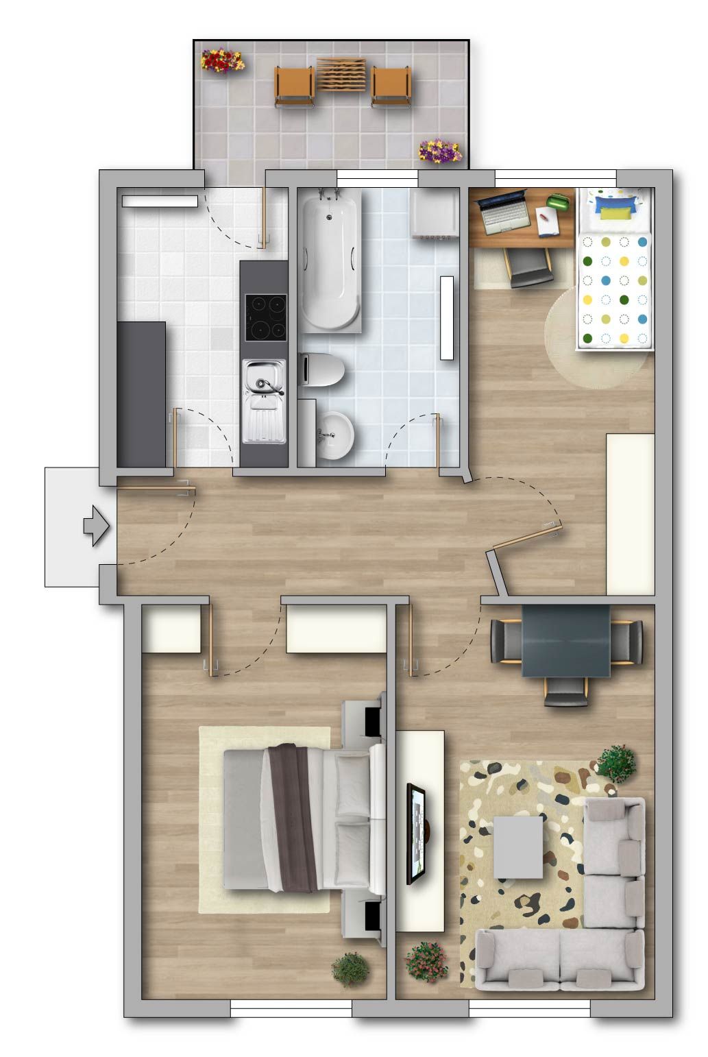 Klassisch, praktisch, einfach gut: renovierte Balkonwohnung im schönen Altbau – Chemnitz – Vorschaubild 10