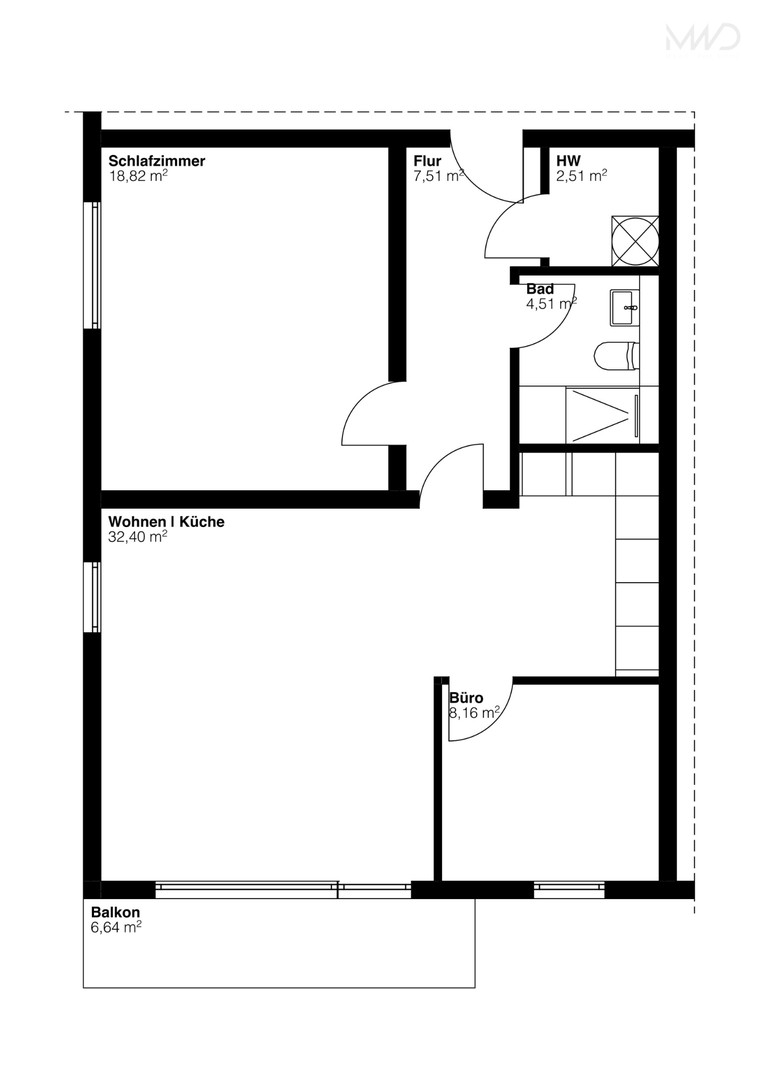 Erstbezug nach Sanierung | Helle Wohnung mit Balkon in ruhiger Innenhoflage nahe Schlosspark – Wiesbaden – Vorschaubild 6