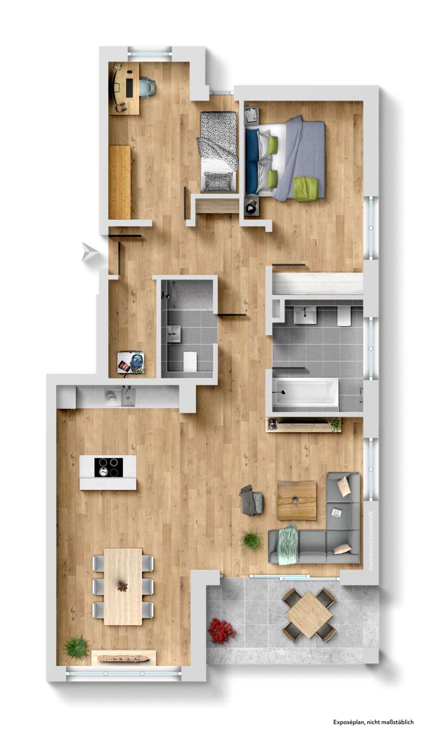 HEGERICH: Wohnträume werden wahr – Stilvolle Neubauwohnung mit sonnigem Balkon – Roßtal – Vorschaubild 14