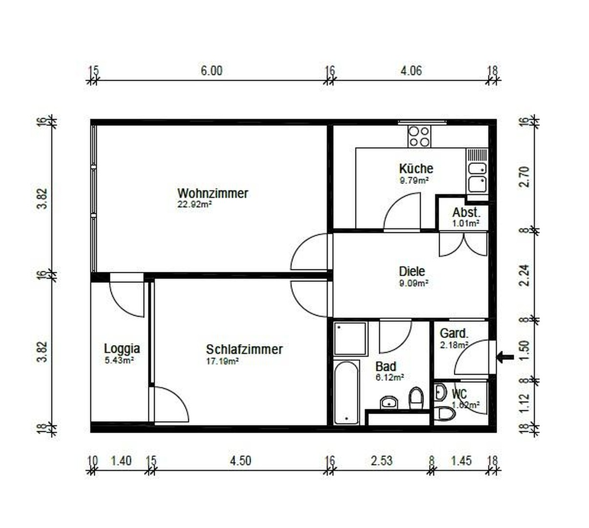 Bezugsfertige 2-Zimmer-Wohnung mit Balkon — gepflegt und ruhig – Essen – Vorschaubild 10