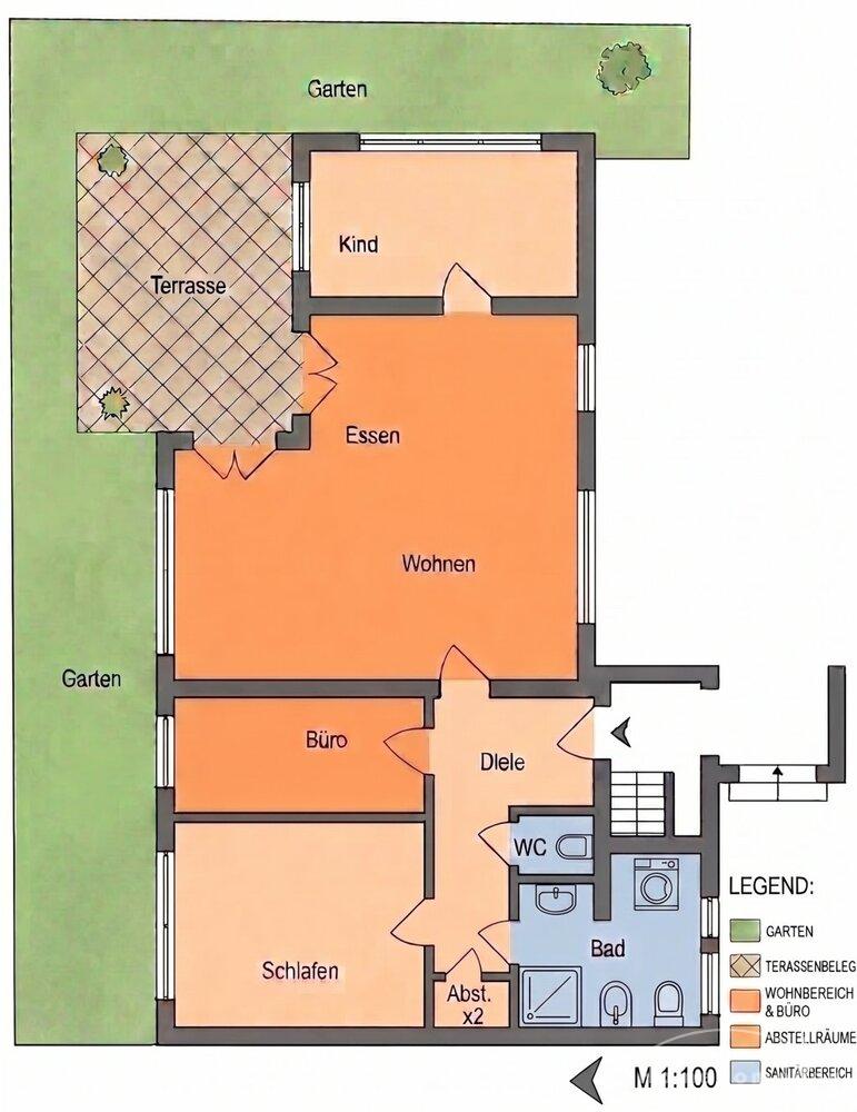 Großzügige, schöne 4 Zi.-Wohnung in ruhiger Lage am Ortsrand. Mit Terrasse und Garten. – Braunschweig – Vorschaubild 16