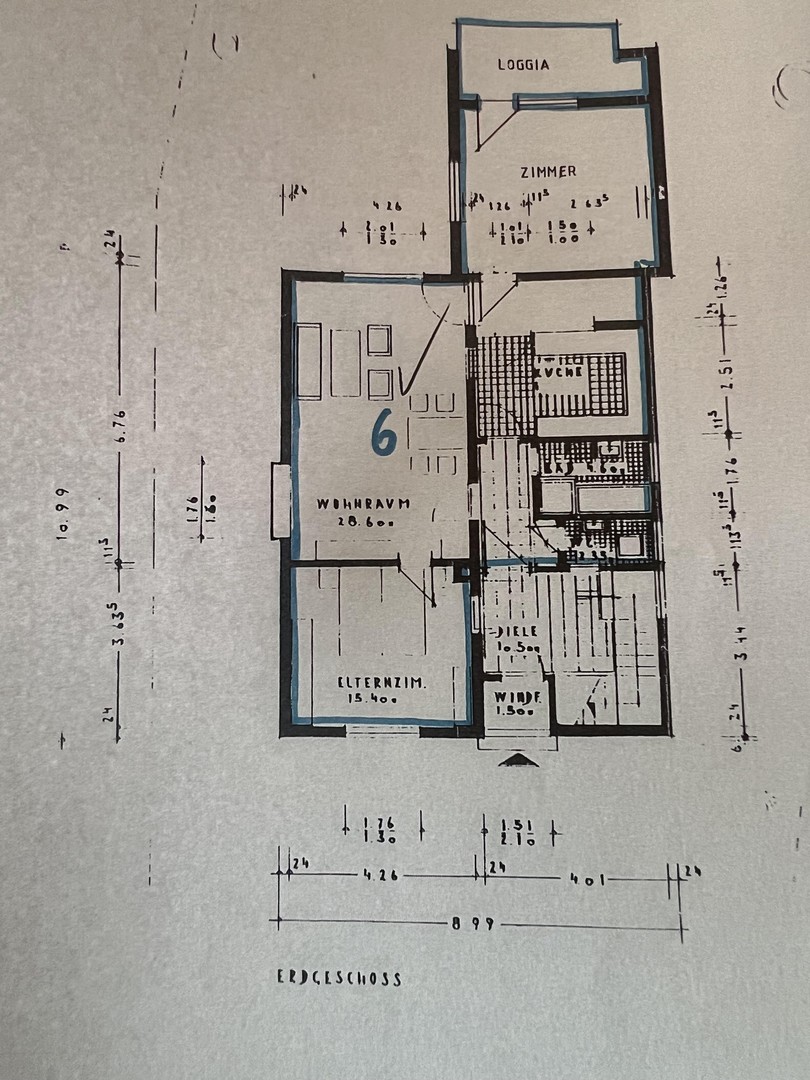 Helle 4-Zimmerwohnung in Leimen, EG mit Balkon und Einbauküche, auch gut WG geeignet