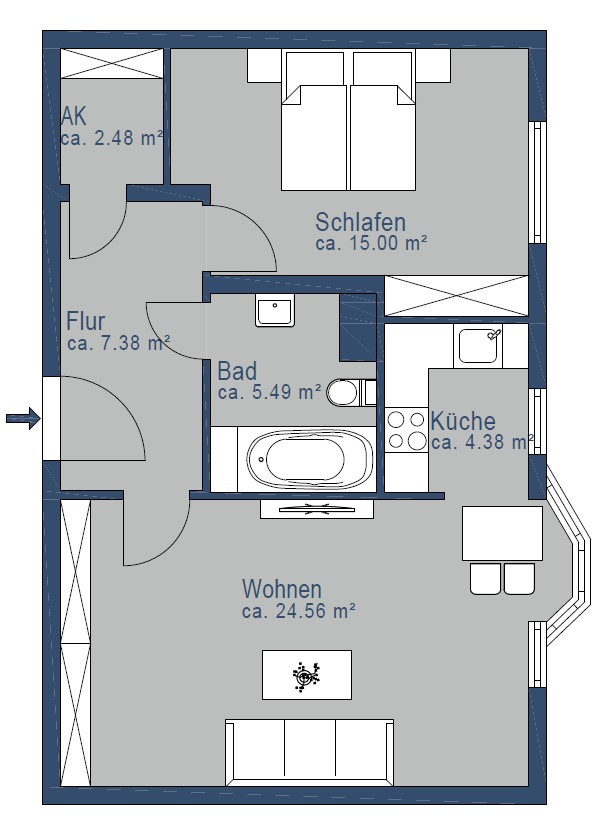 MÜNCHNER IG: Komfortable und schlichte 2-Zimmer-Wohnung in angesagter Innenstadtlage!! – München – Vorschaubild 13