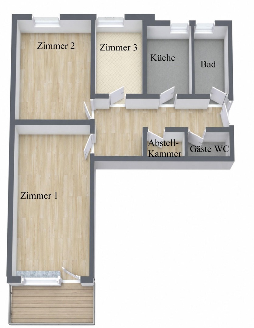 3-Zimmer-Wohnung (ca. 80 m²) mit Balkon- Ideal für WG oder Einzelmieter – München-Ramersdorf – Bild 1 von 1