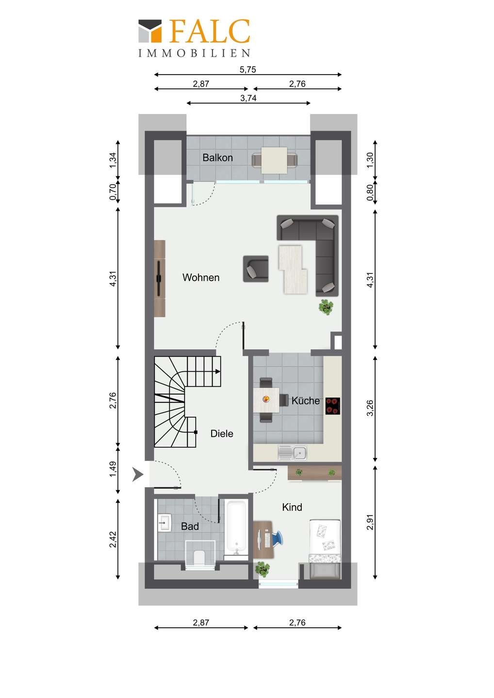 Charmante 4-Zimmer-Maisonettewohnung mit viel Platz für die ganze Familie – Haan – Vorschaubild 13