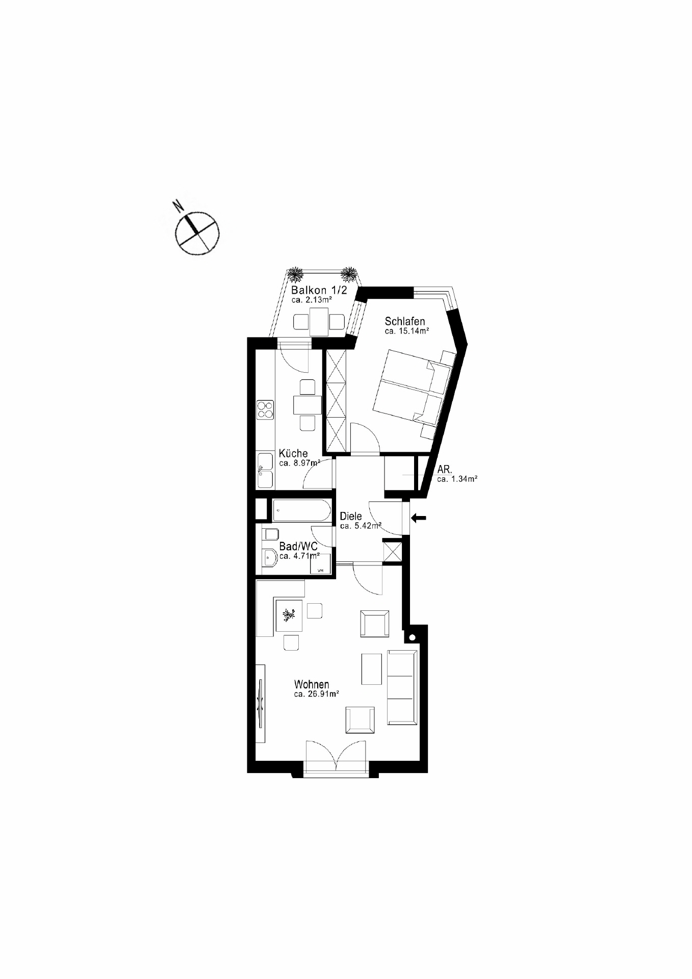 AIGNER - Stilvoll sanierte 2 - Zimmer - Wohnung in begehrter Lage der Maxvorstadt – München – Vorschaubild 8