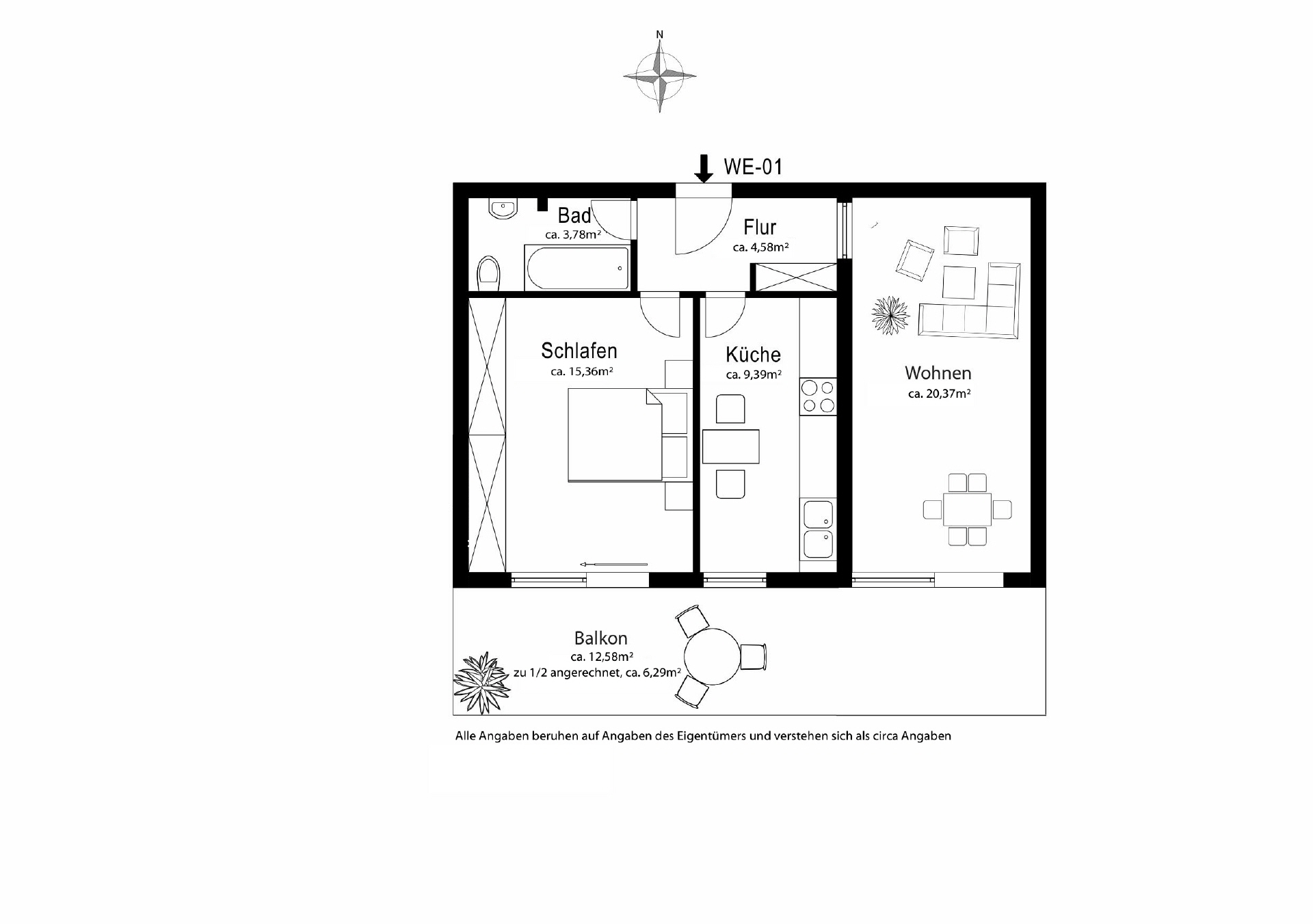 AIGNER - Helle 2-Zimmer-Wohnung mit großzügigem Südbalkon in ruhiger Lage – München – Vorschaubild 5