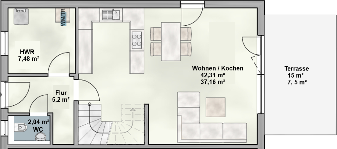 Reiheneckhaus (Neubau) in Augsburg im gehobenen Stadtteil Göggingen in ruhiger und grüner Lage – Augsburg – Vorschaubild 9