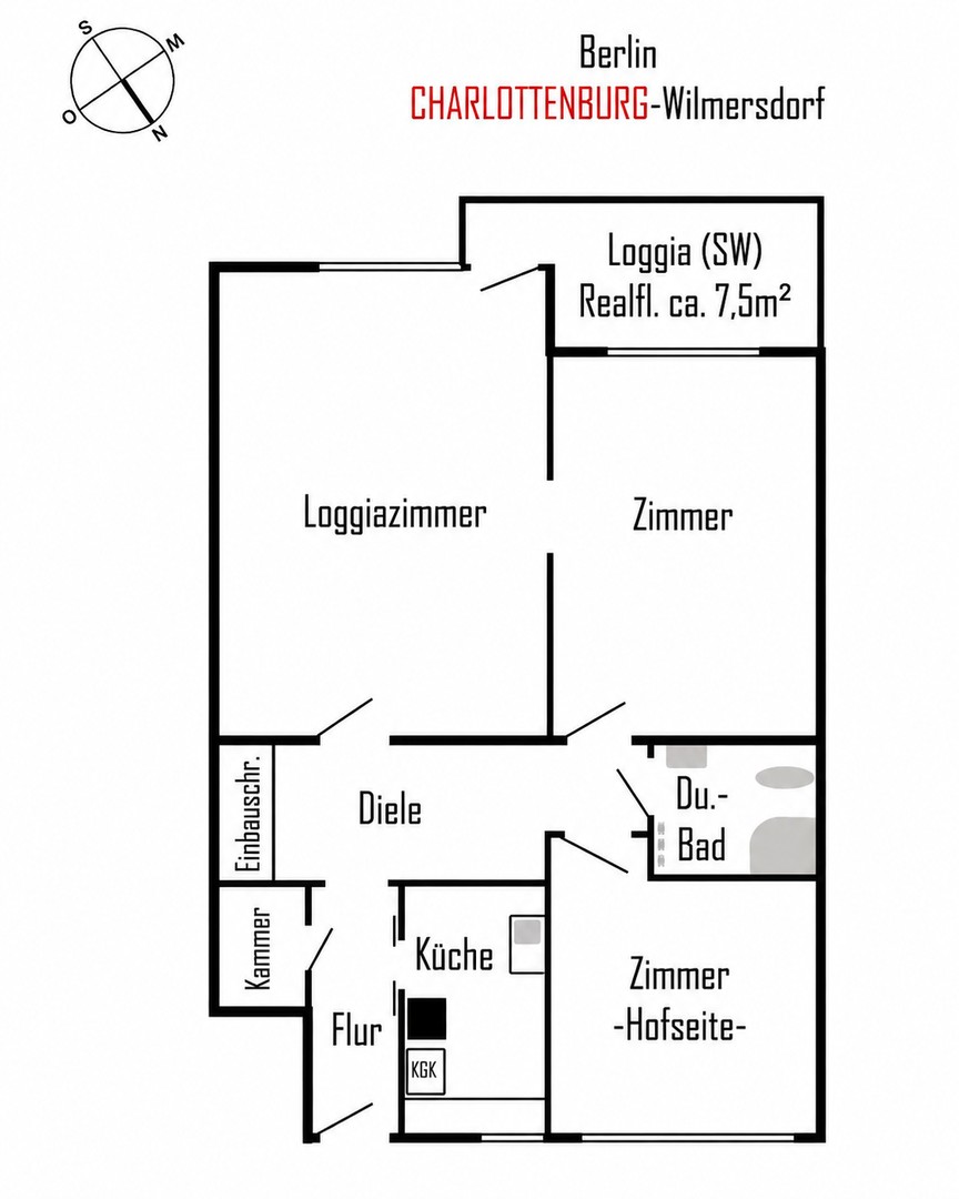 Provisionsfrei von privat: 3-Zi. mit Energie B, TU/Zoo nah, Süd-West-Loggia – Berlin – Vorschaubild 8