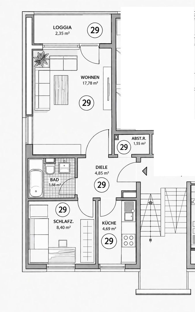 Einzugsbereit und Provisionsfrei * Sonnendurchflutete 2-Zi.-Whg. Stellplatz / sonnig. Balkon – Wiesbaden – Vorschaubild 17