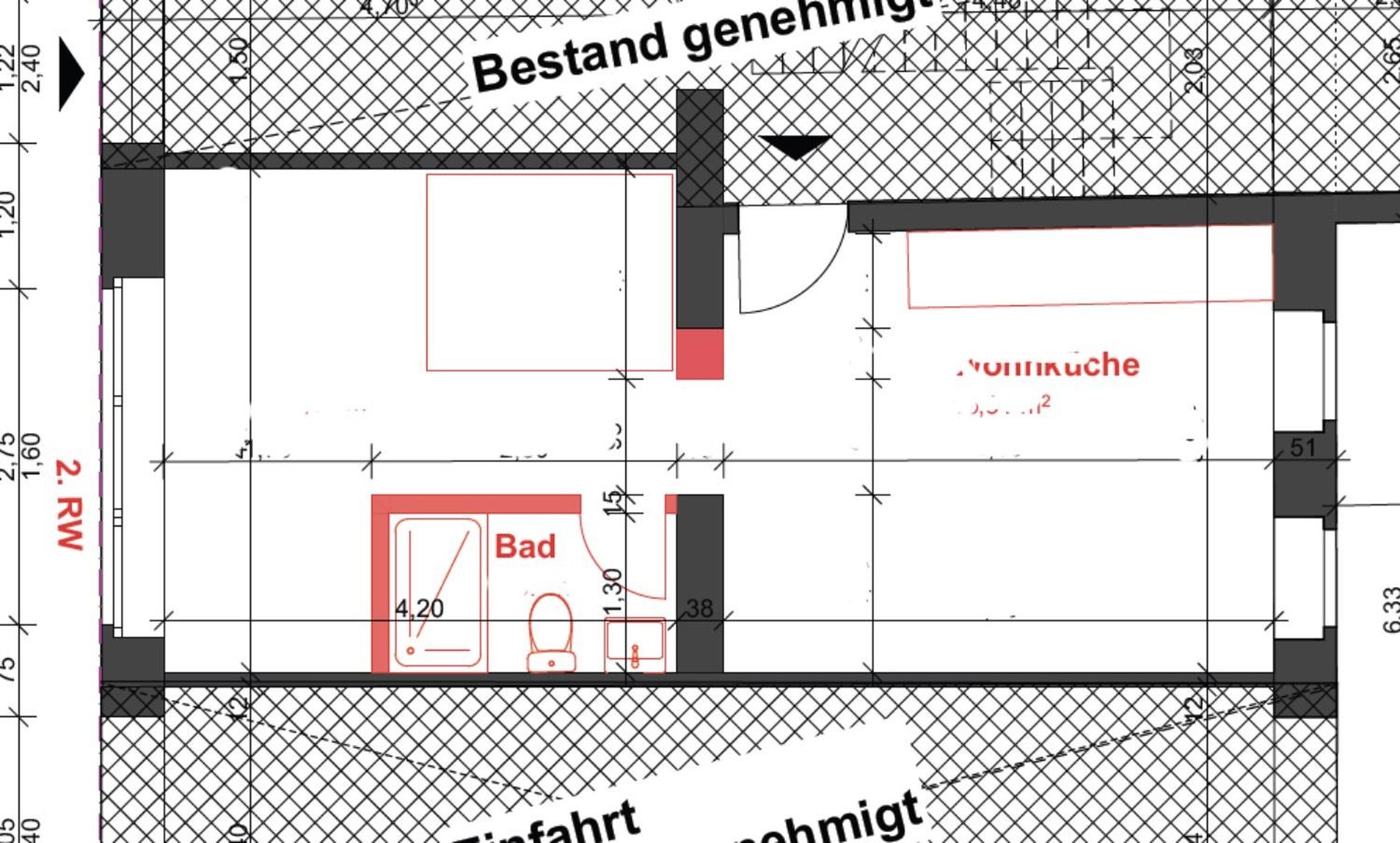 Teilmöbliertes Apartment / Wohnung - EBK & neues Badezimmer – Mönchengladbach – Vorschaubild 5