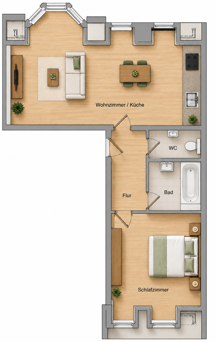 I IN RENOVIERUNG I Neubau-Wohnung in Gohlis I Aufzug I Wannenbad I offener Küchenbereich I TG Stellplatz I – Leipzig – Vorschaubild 2