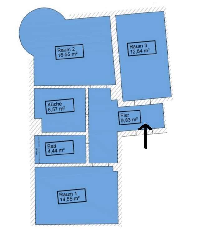 3-Zimmer-Wohnung, tolles Eckwohnzimmer, Laminat, Badewanne – Leipzig – Vorschaubild 9