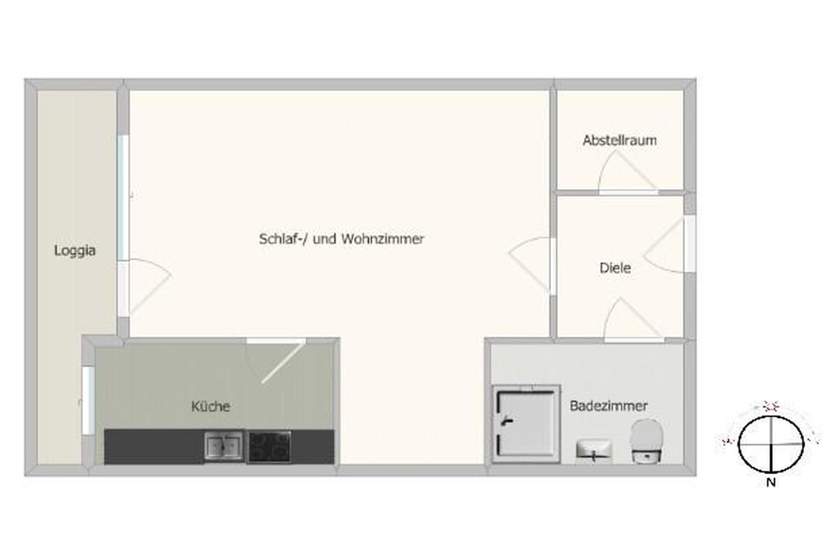 Möblierte Appartement in ruhiger Lage mit Balkon und Aufzug – Ratingen – Vorschaubild 21