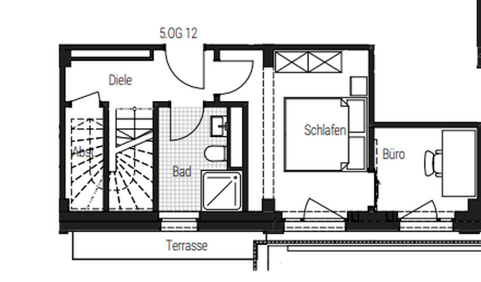 Charmante vollmöblierte 3-Zimmer-Neubauwohnung im 5/6. OG WE 105 – Nürnberg – Vorschaubild 22