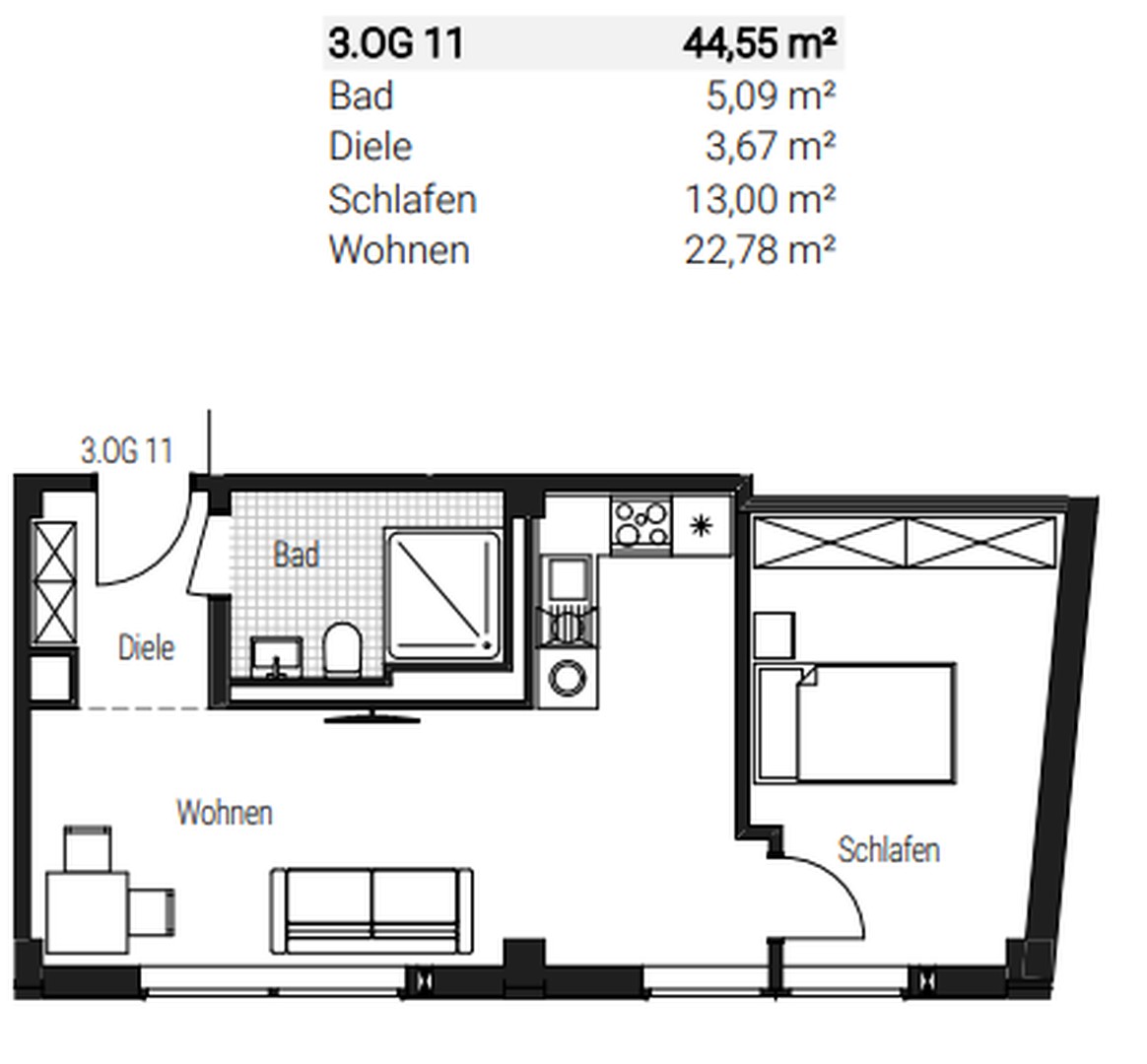 Attraktive 2-Zimmer-Neubauwohnung mit moderner Einbauküche WE 59 – Nürnberg – Vorschaubild 21