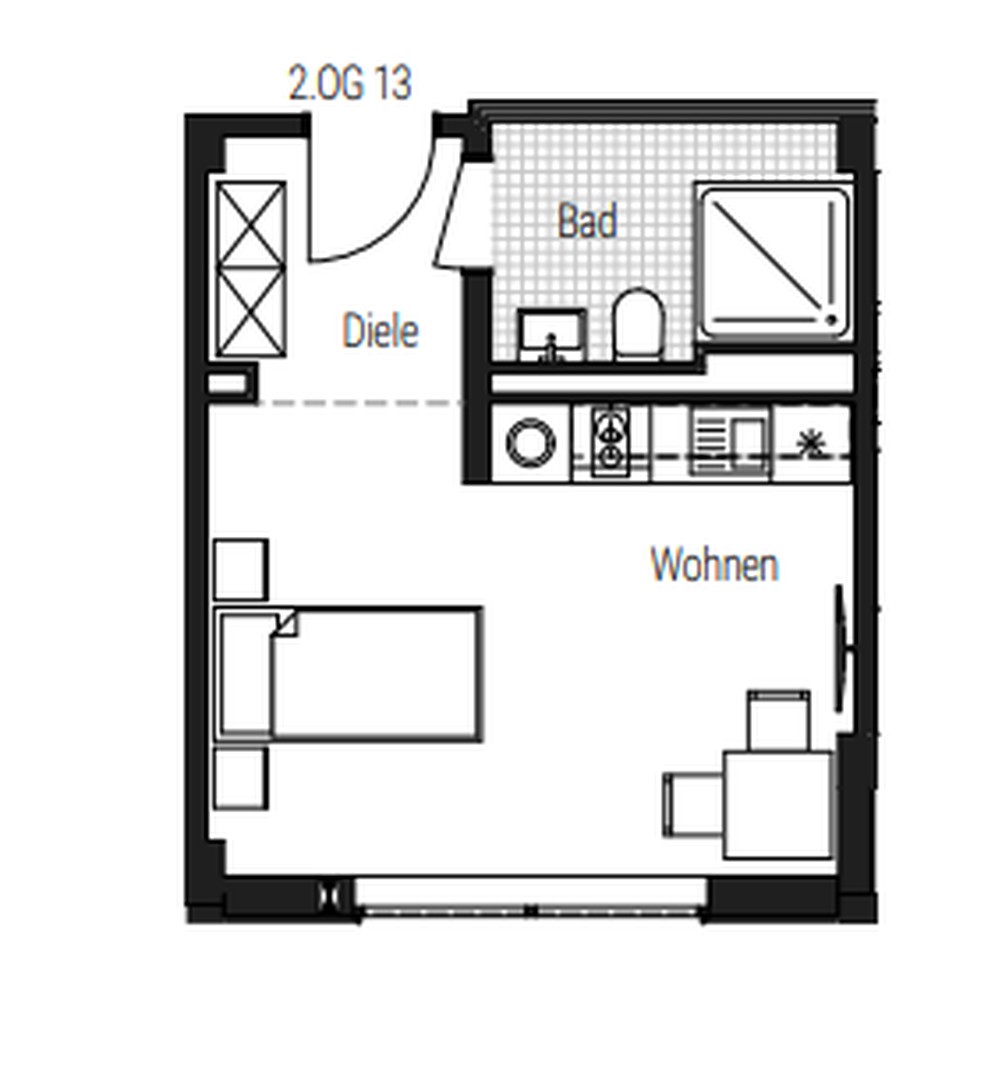 Charmante vollmöblierte 1-Zimmer-Neubauwohnung im 2. OG WE 38 – Nürnberg – Vorschaubild 21