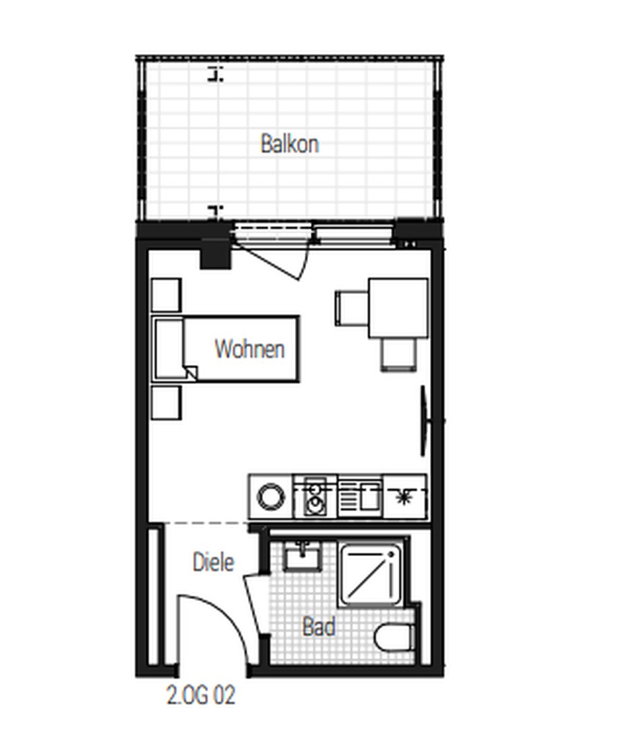 Charmante vollmöblierte 1-Zimmer-Neubauwohnung im 2. OG WE 27 – Nürnberg – Vorschaubild 21