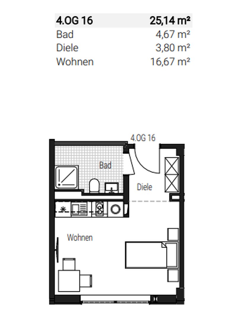 Charmante vollmöblierte 1-Zimmer-Neubauwohnung im 4. OG WE 86 – Nürnberg – Vorschaubild 21