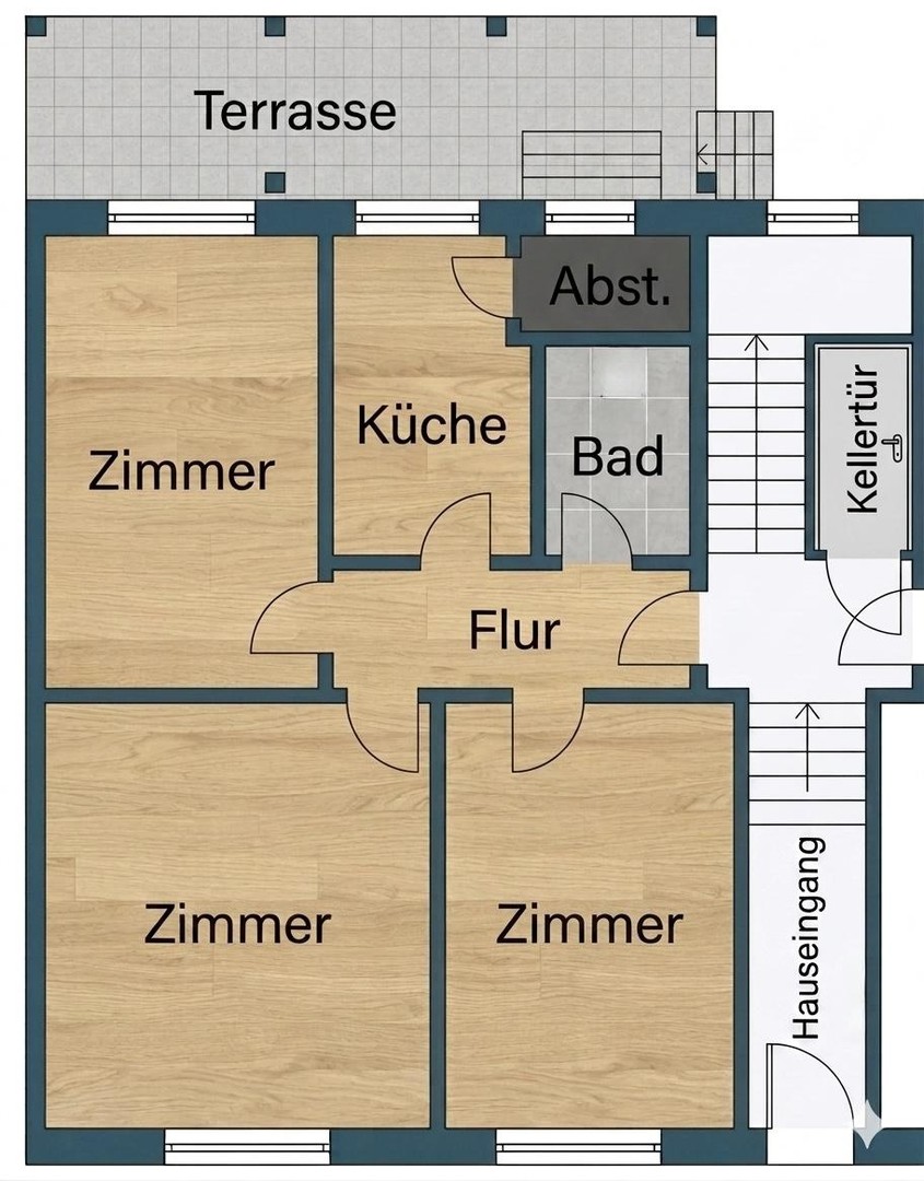 Stilvolle und luxuriös modernisierte Stadt-Oase mit Terrassenzugang und Gartenmitbenutzung – Stuttgart – Vorschaubild 12
