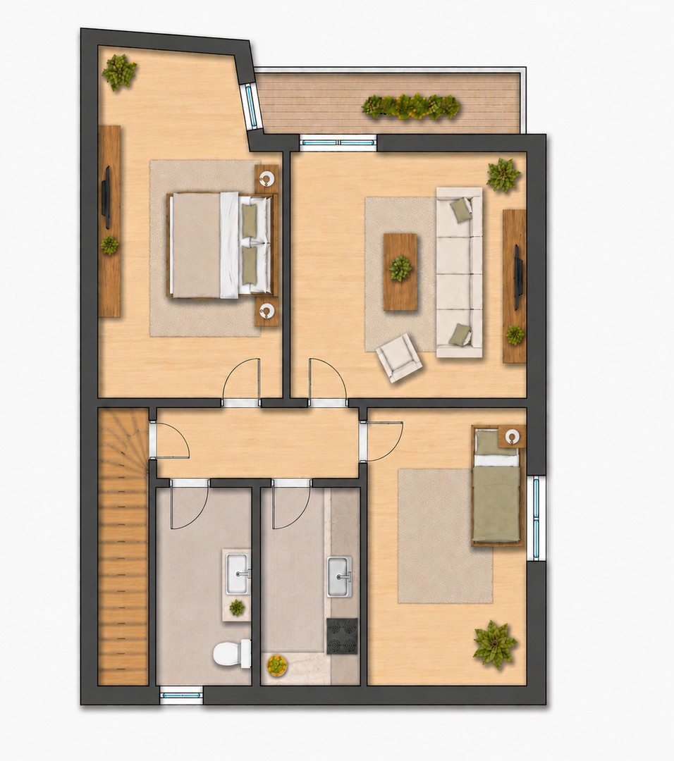 Helle, sanierte 3-Zi DG Wohnung mit Balkon in ruhiger Wohnlage – Stuttgart – Vorschaubild 9