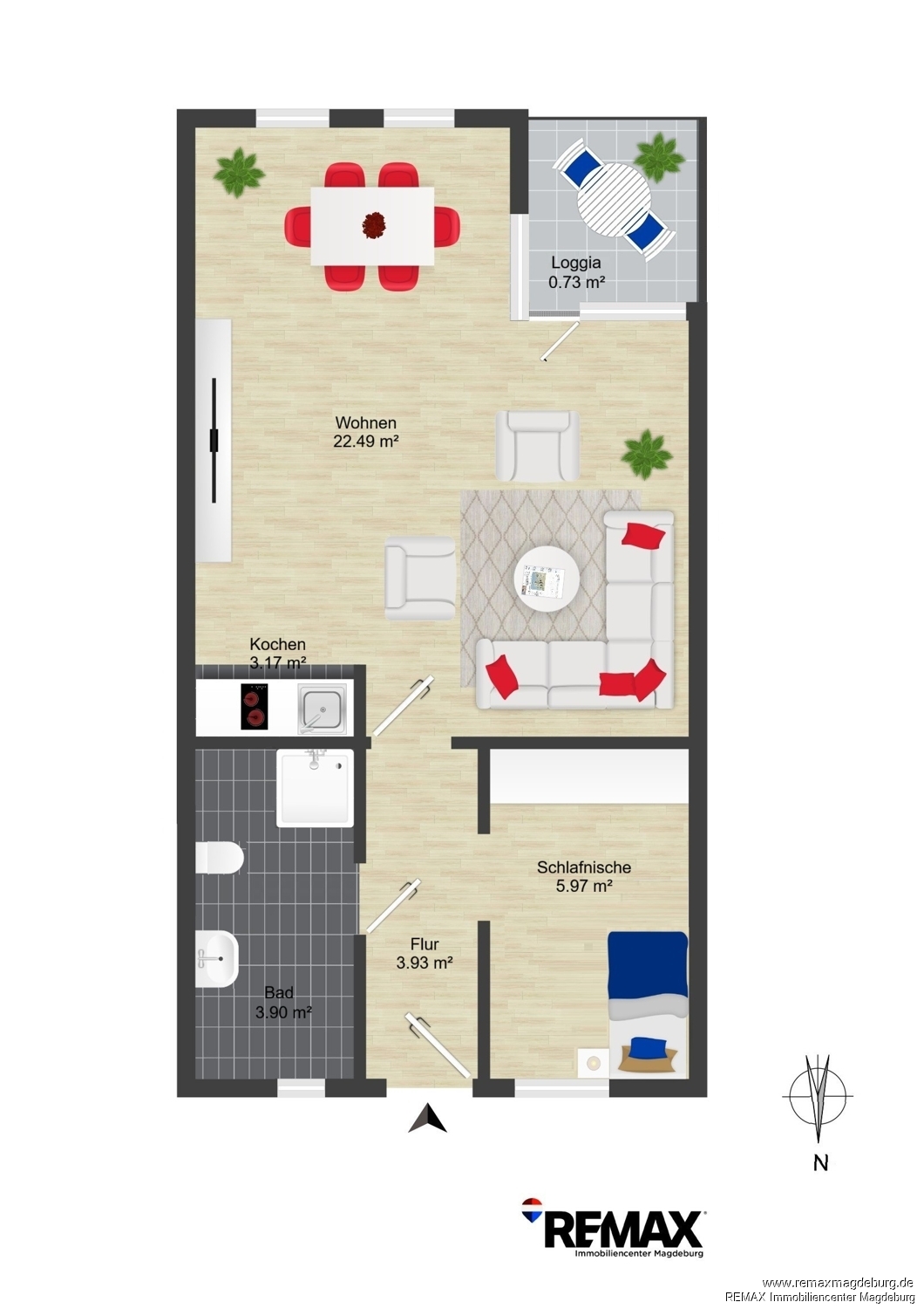 Für Eigennutzer oder Anleger: 1,5-Zimmer-ETW mit Balkon und Tiefgaragenoption in Stadtfeld Ost – Magdeburg – Vorschaubild 10
