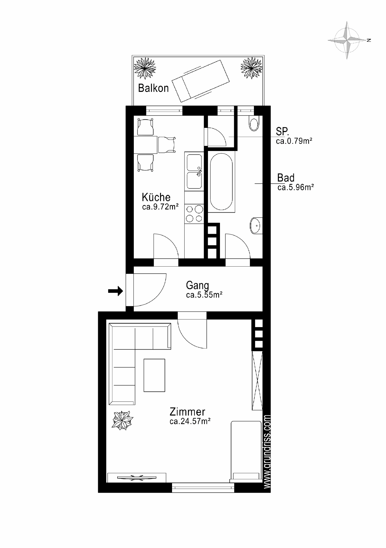 AIGNER - Großzügige 1-Zimmer-Wohnung mit Balkon in Schwabing-West – München – Vorschaubild 4