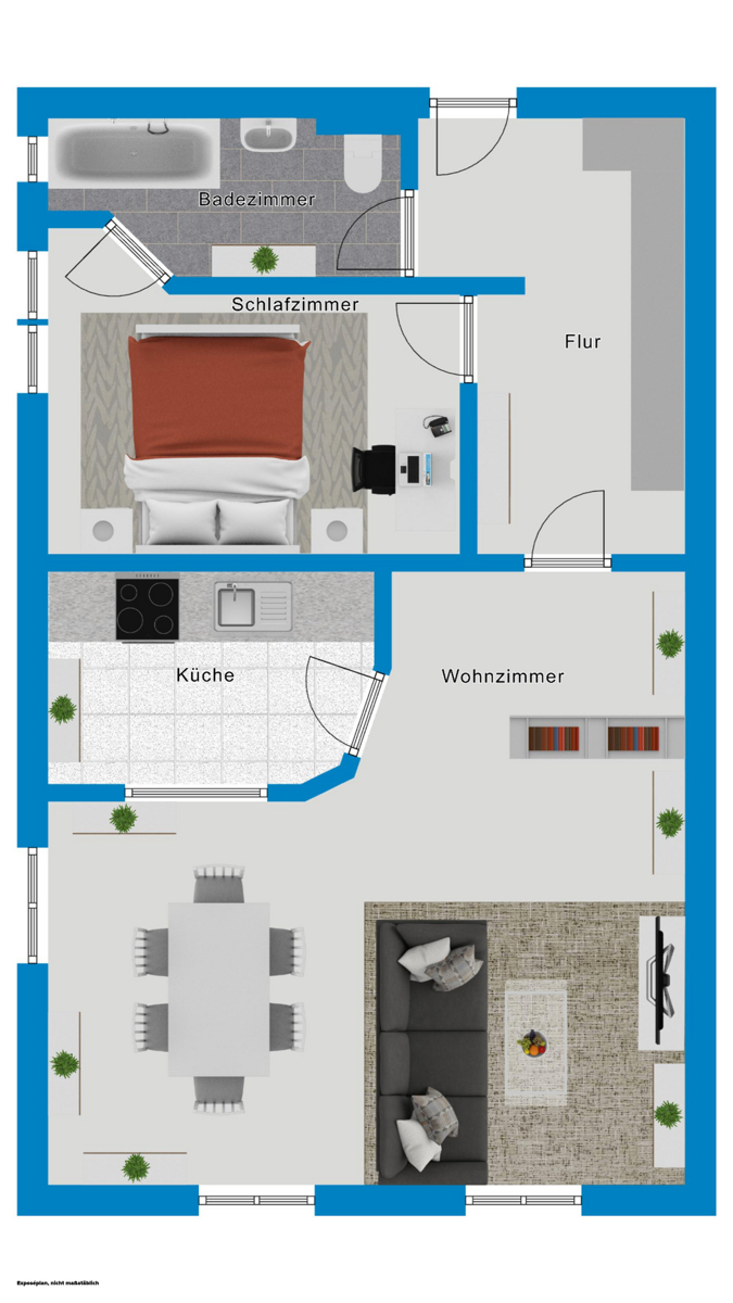 Traumhafte 2-Raumwohnung mit Einbauküche und Stuck im Mühlwegviertel! – Halle / Nord – Vorschaubild 12