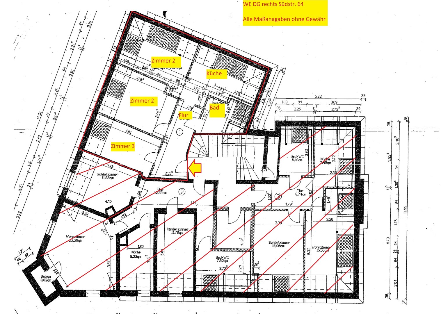 TOP 3 Raum DG WE, super Lage, Tageslichtbad, großer Balkon – Leipzig – Vorschaubild 19