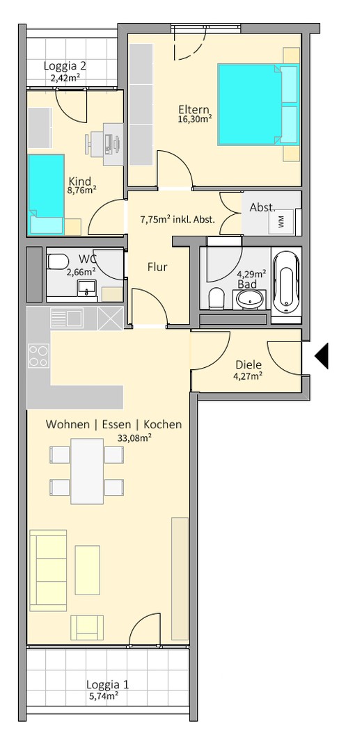 PROVISIONSFREI: Umfassend sanierte 3-Zi-Wohnung mit 2xLoggia, Bogenhausen English speaking – München – Vorschaubild 11