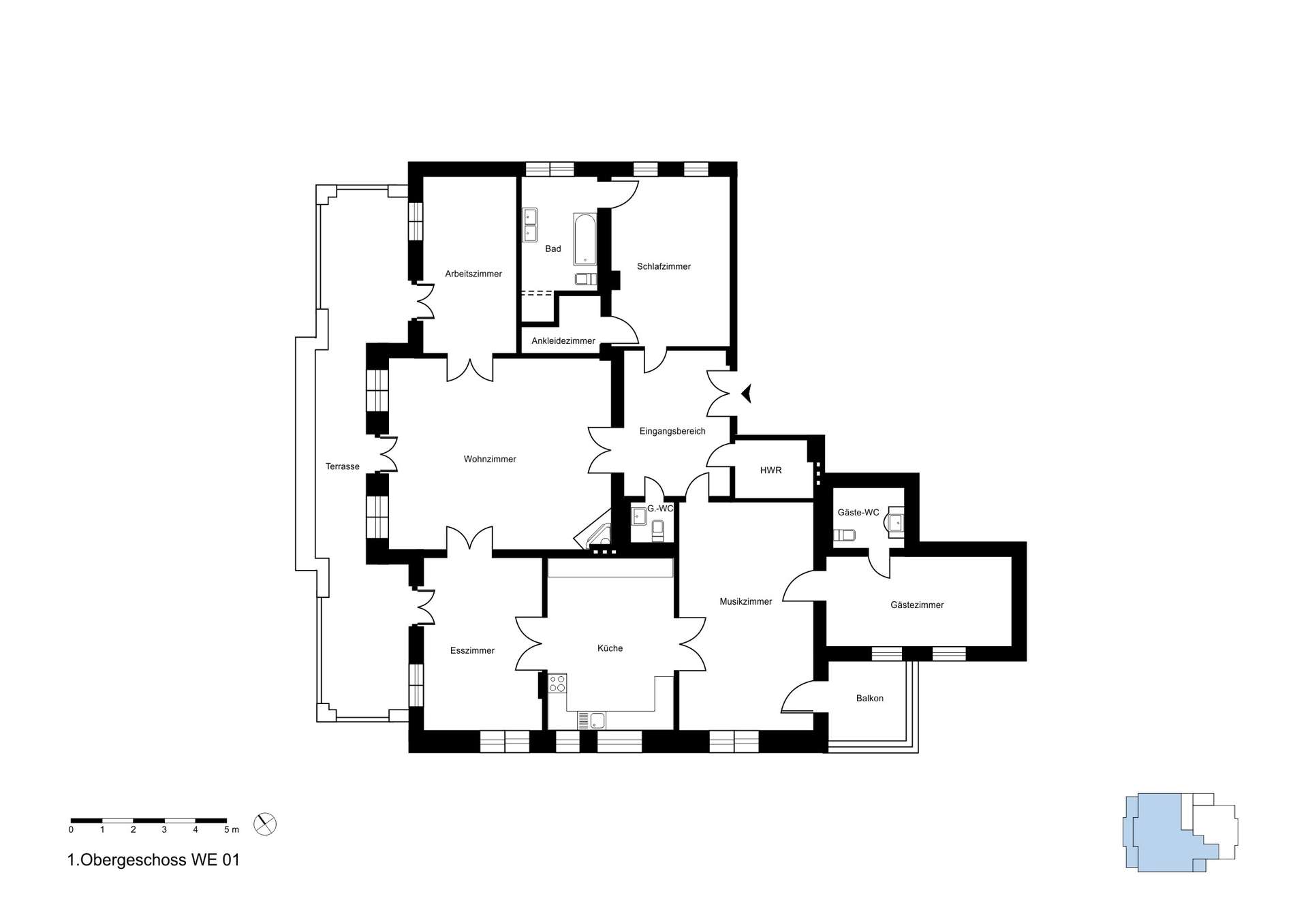 Repräsentative Altbauwohnung mit Kamin, großer Terrasse und Balkon in Berlin-Grunewald – Berlin – Vorschaubild 24