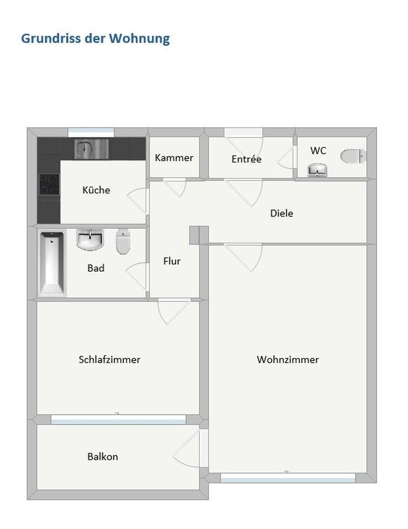 exquisite 2-Zimmerwohnung am Stadtpark – Lübeck – Vorschaubild 5