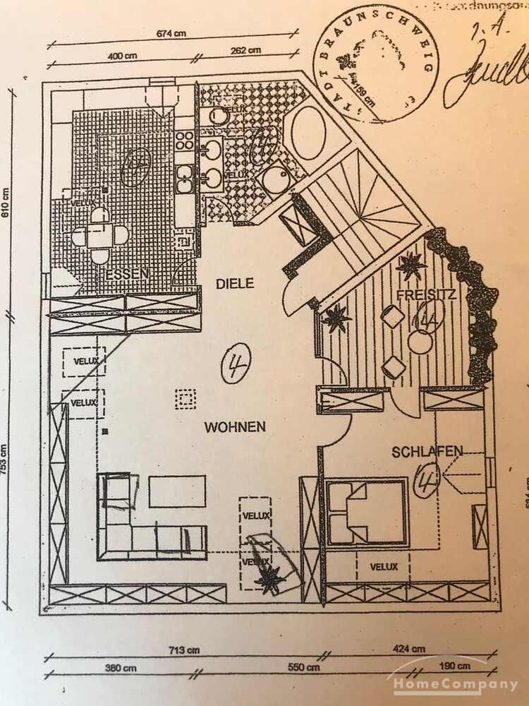 Sehr schöne 2 Zi.-Wohnung im 4. OG mit Dachterrasse. In der Nähe der TU BS. – Braunschweig – Vorschaubild 6