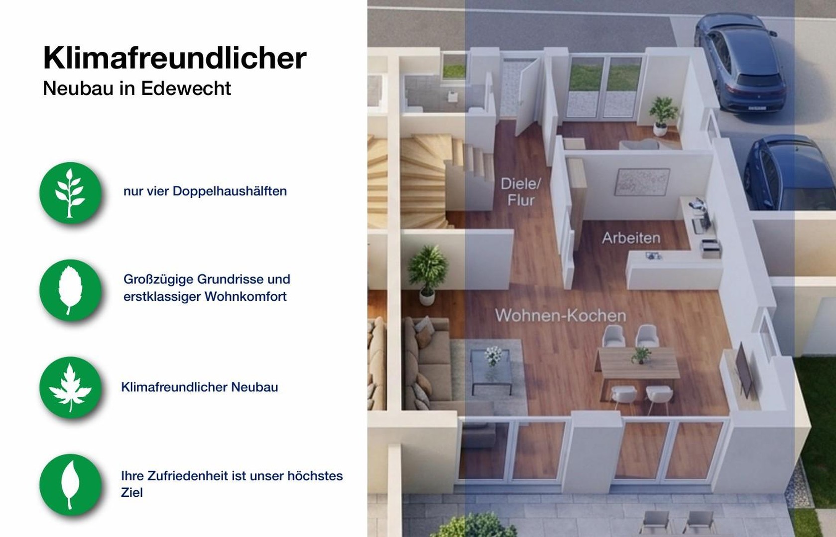 Exklusive Neubau-Doppelhaushälften in Edewecht – Edewecht – Vorschaubild 2