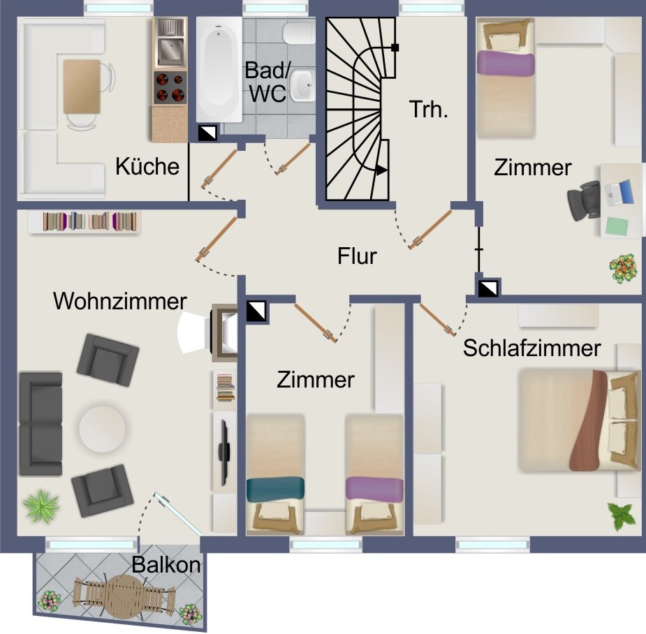 Neu-Ulm: Modernisiertes Mehrfamilienhaus (DHH) mit idyllischem Garten in Donau-Nähe – Neu-Ulm / Offenhausen – Vorschaubild 21