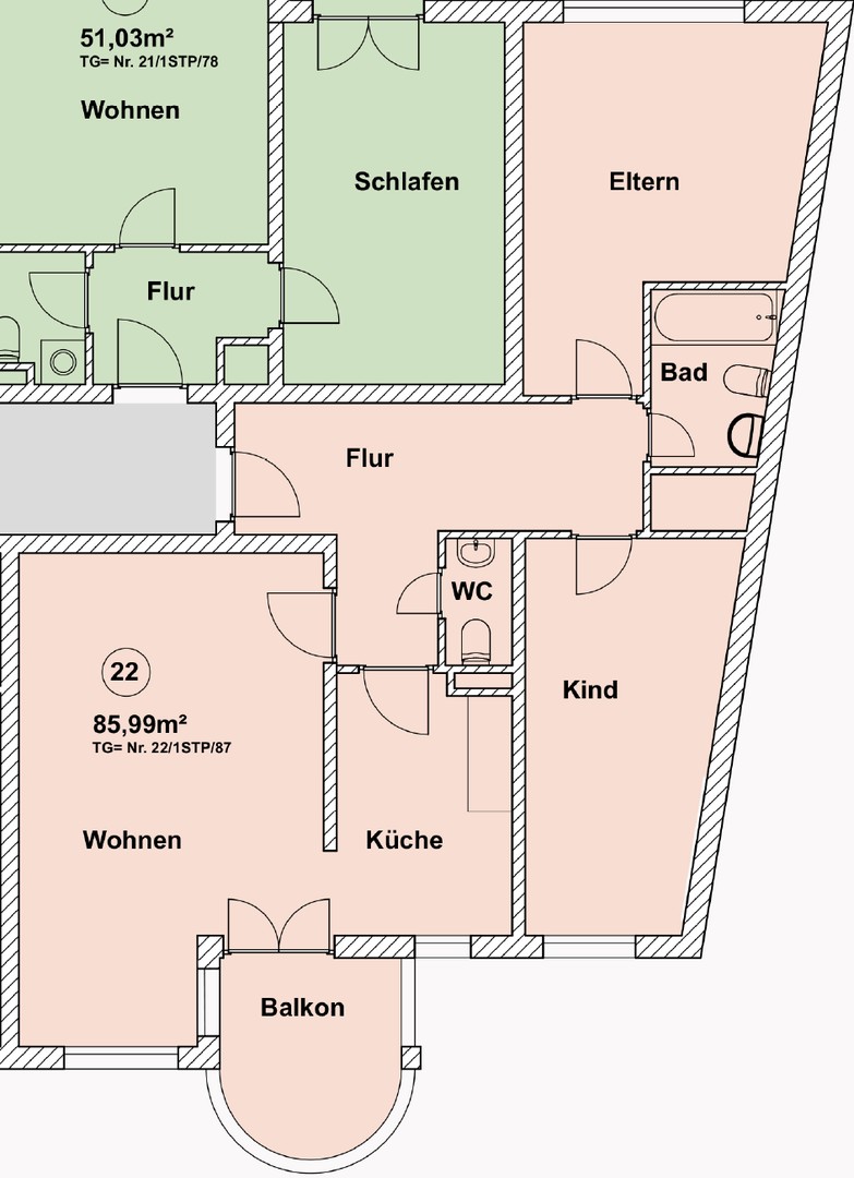 Tolle 3-Zimmer-Wohnung mit Aufzug+Balkon+Tiefgarage in Karlsruhe – Karlsruhe – Vorschaubild 16