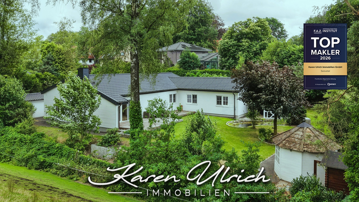 Weite, Ruhe & Design: Moderner Winkelbungalow in Rosengarten mit Kamin, Gartenidylle & Hamburg-Nähe