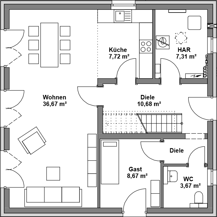 Schlüsselfertiges Einfamilienhaus (Neubau) in familienfreundlicher Lage im Nord-Osten von Ingolstadt – Ingolstadt – Vorschaubild 8