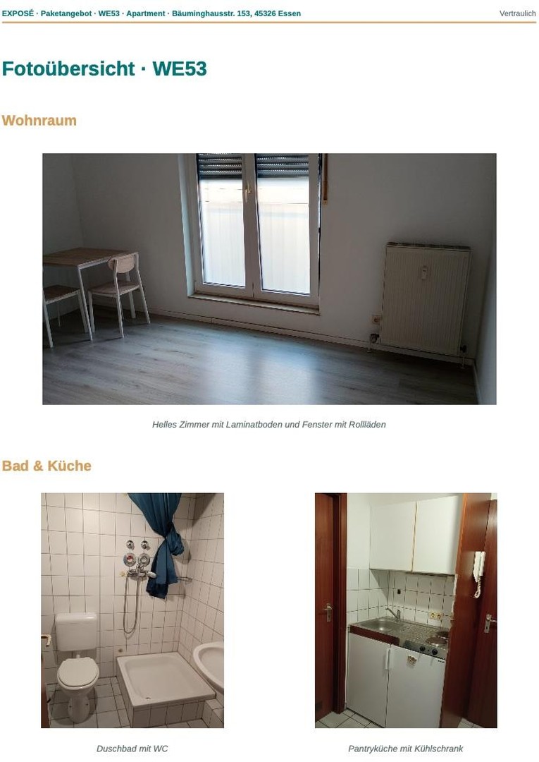 Essen, Altenessen-Süd: provisionsfreie Kapitalanlage 2 Appartements im Paket in Uni / City Nähe – Essen – Vorschaubild 2