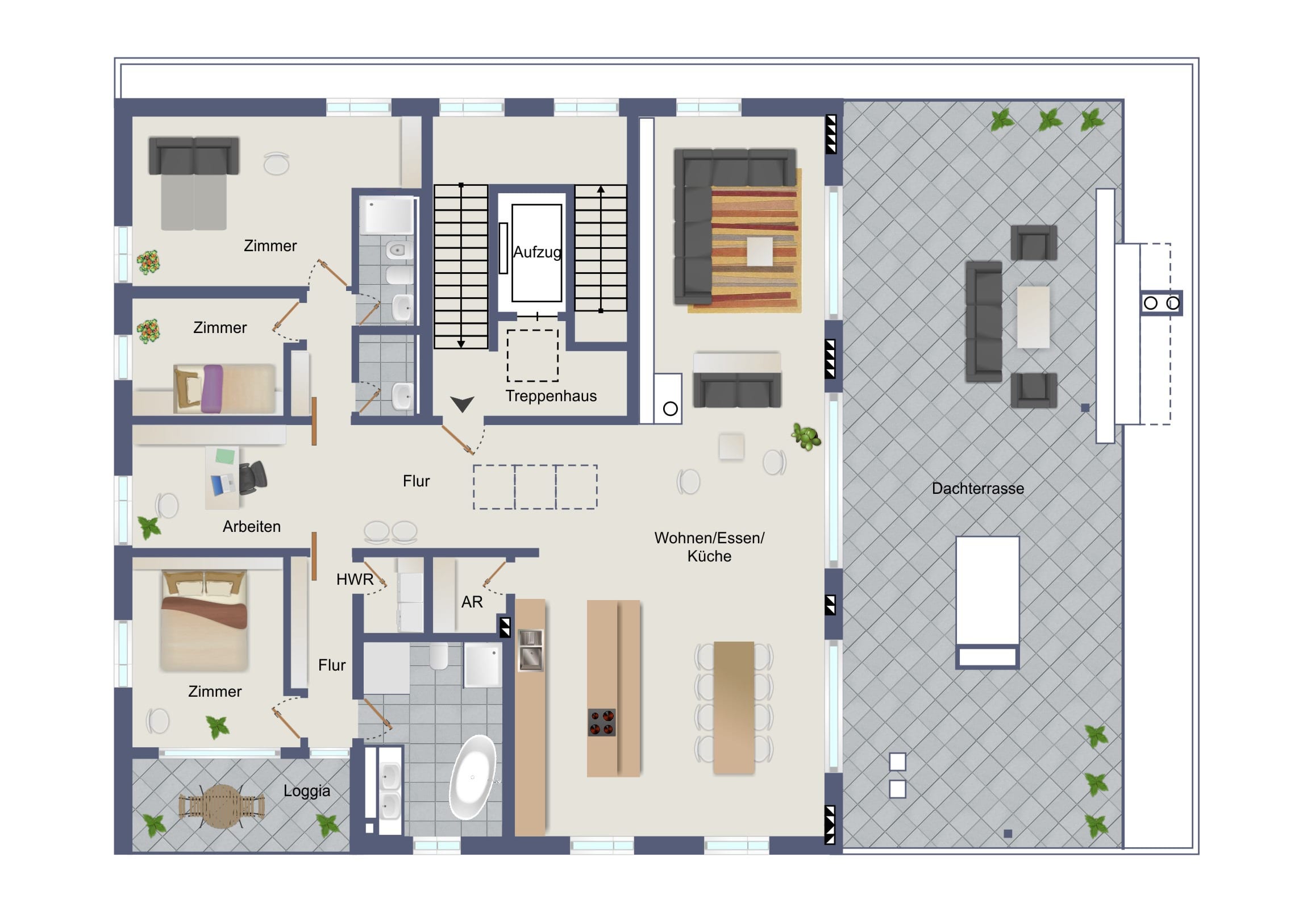 NEU: Luxus-Penthouse im Musikviertel - mit 110 m² Dachterrasse – Leipzig – Vorschaubild 19