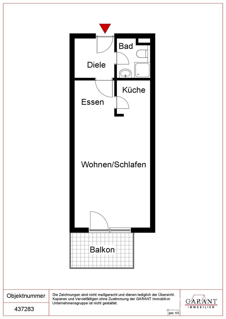 Charmante 1 Zimmer-Wohnung mit Balkon und Blick ins Grüne – Stuttgart – Vorschaubild 11