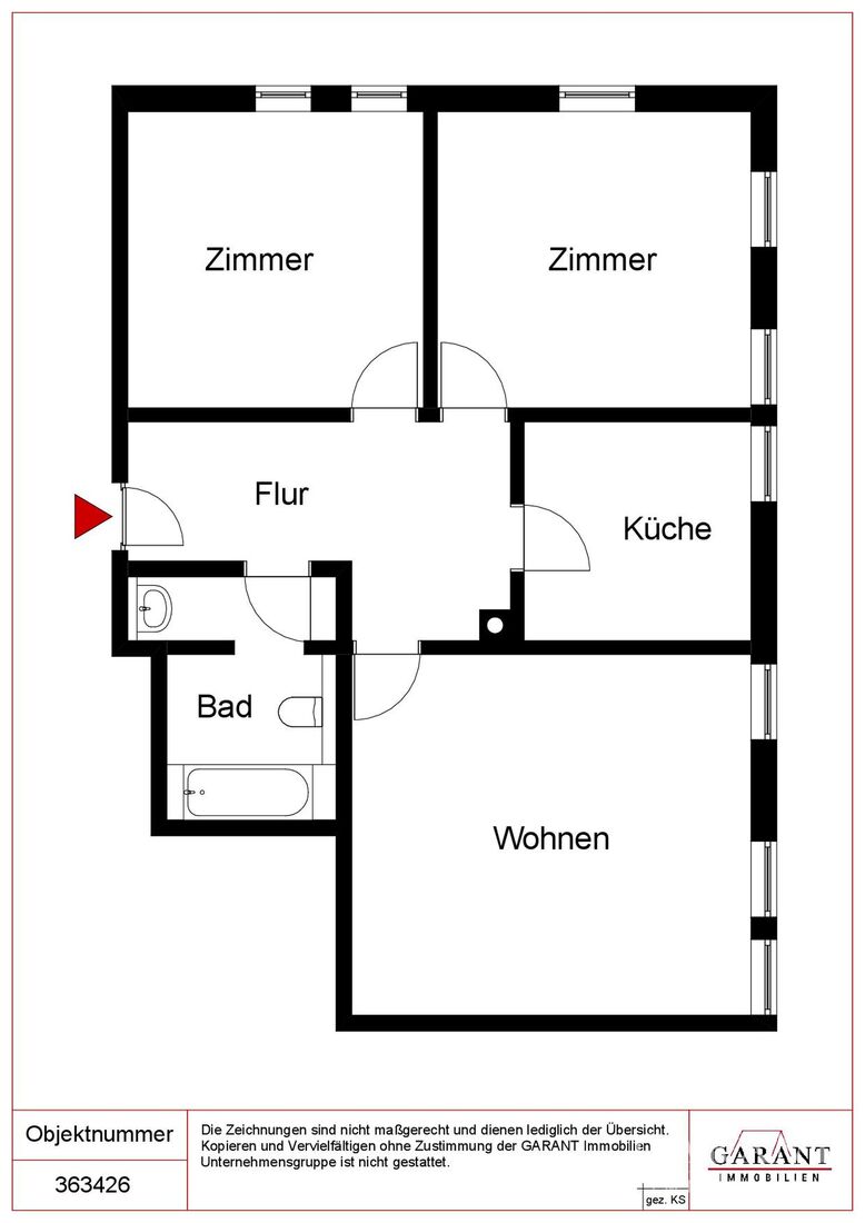 Attraktive 3-Zimmer-Wohnung für Kapitalanleger in 1993 saniertem Mehrfamilienhaus – Reutlingen – Vorschaubild 2