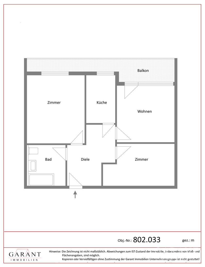 Helle 2,5 Zimmer-Wohnung mit Westbalkon und Weitblick – 80935 München – Vorschaubild 6