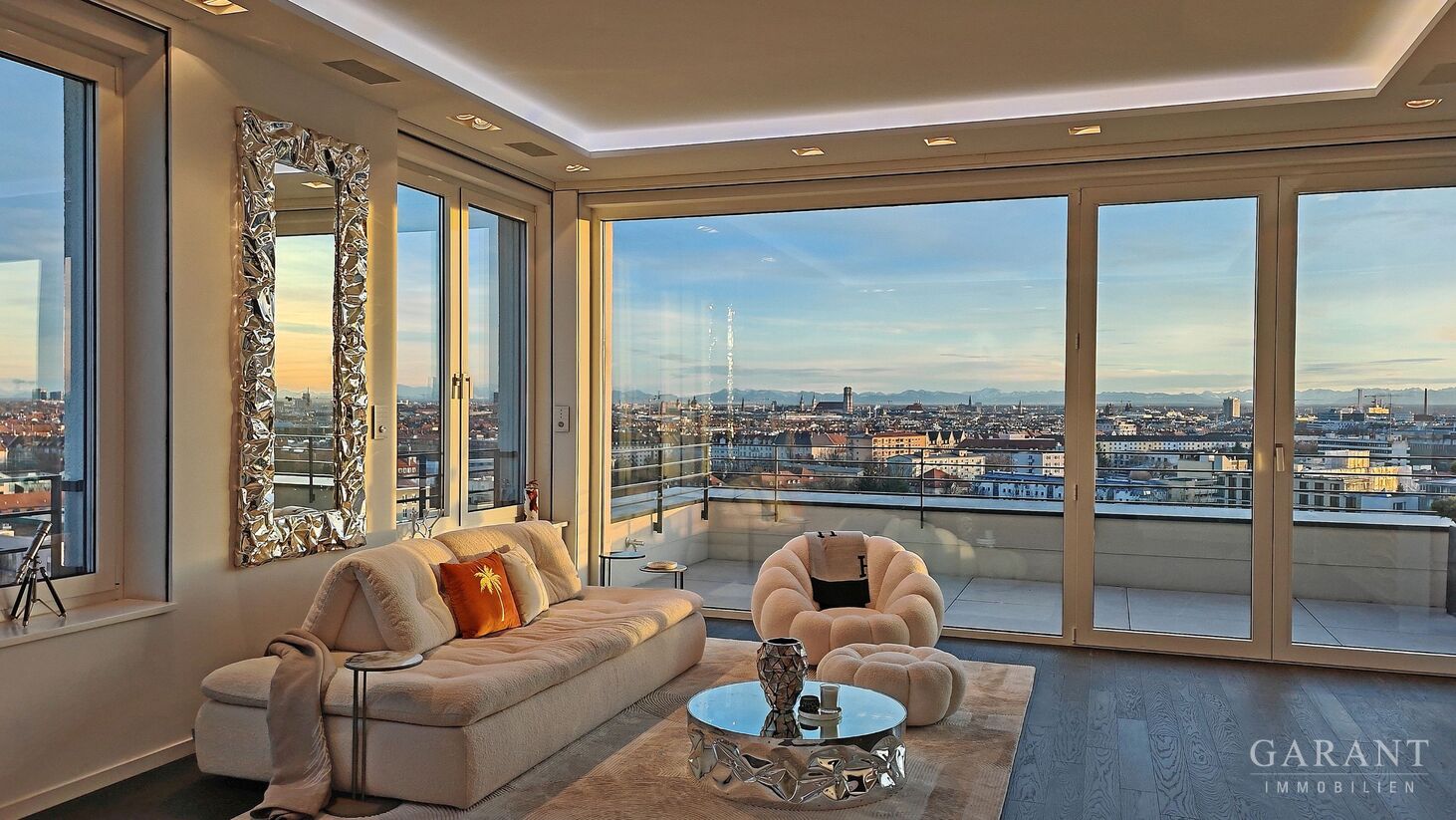 Ihr Logenplatz in 40 Metern Höhe: High-End-Penthouse mit unverbaubarem Rundumblick – 80797 München – Vorschaubild 5