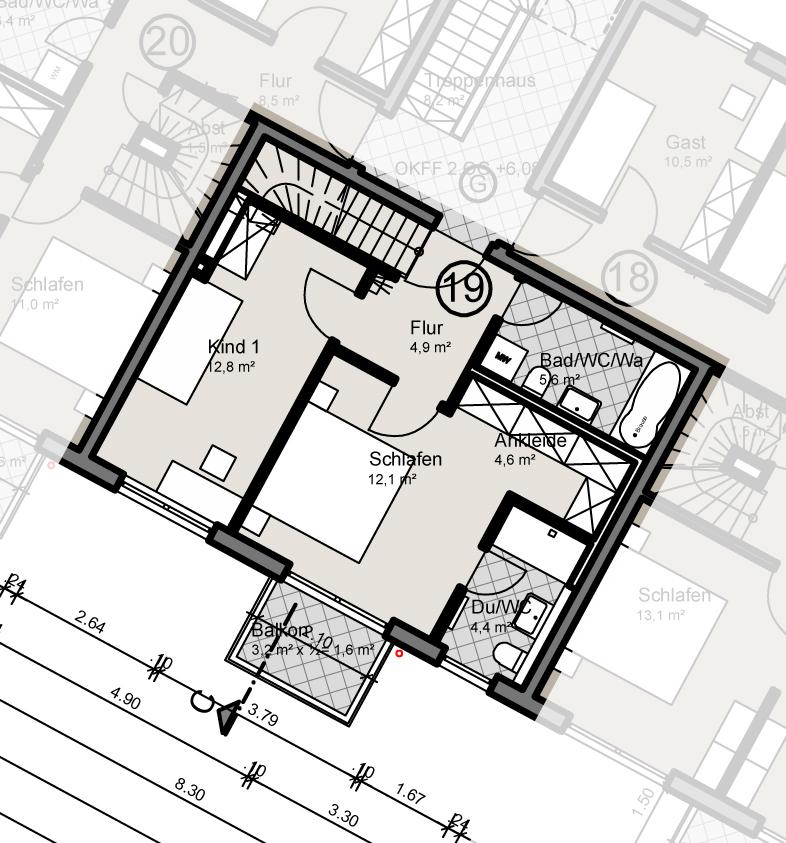 Grundriss WE19 2. Obergeschoss