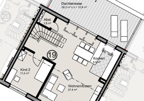 Grundriss WE19 Dachgeschoss