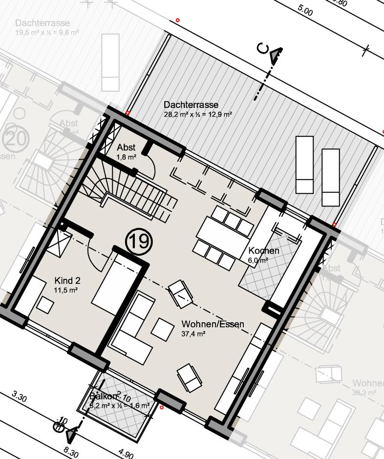 Grundriss WE19 Dachgeschoss