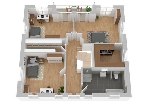 Stadtvilla Wörlitz DG möglicher Grundriss.