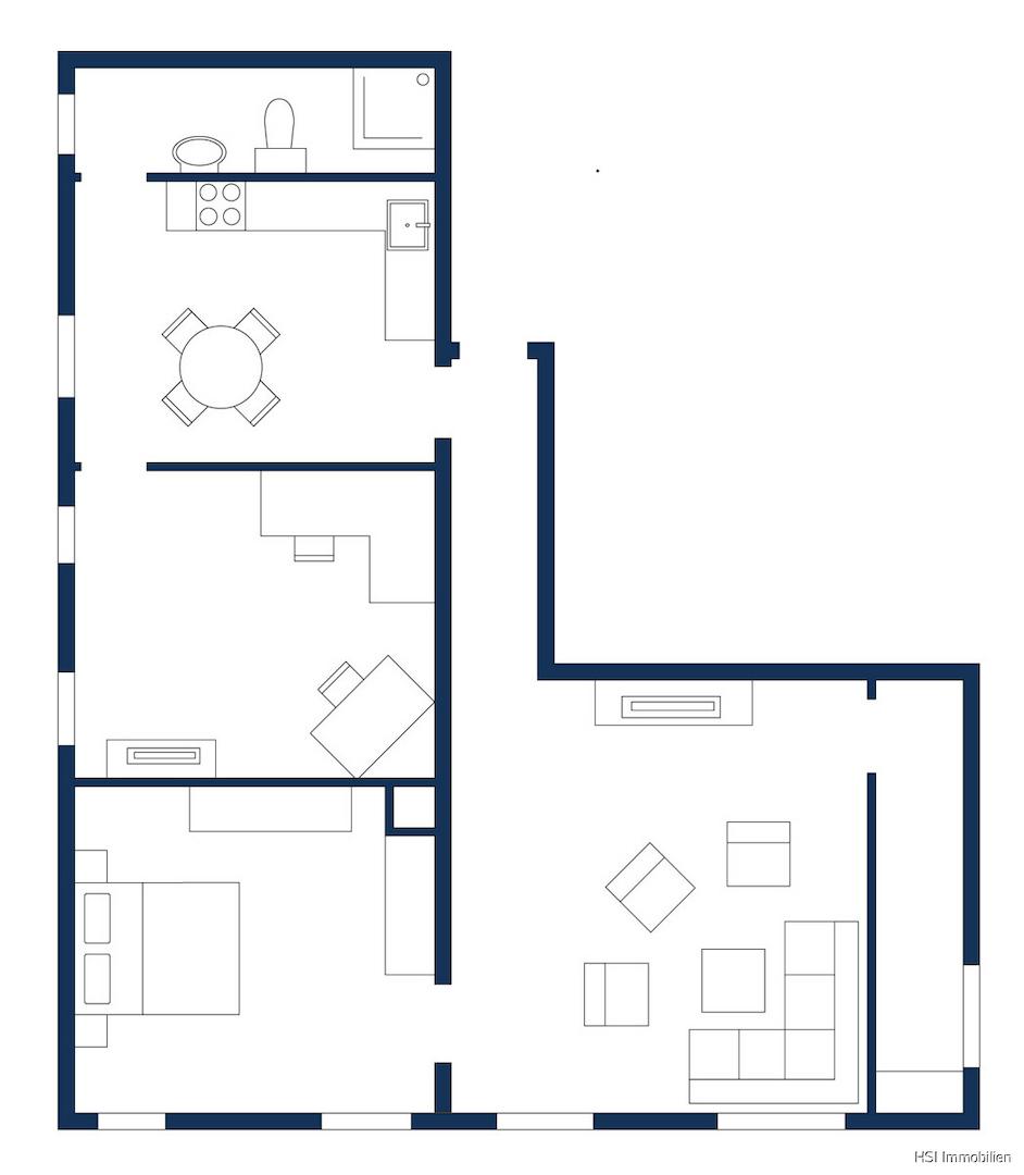 Schematischer Grundriss OG links (Wohnung 4)