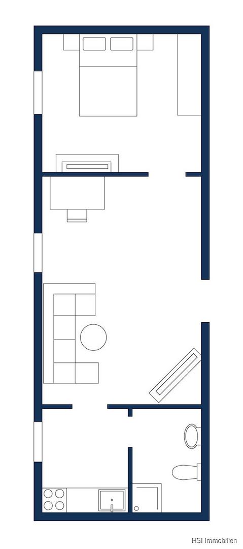 Schematischer Grundriss OG Mitte (Wohnung 6)
